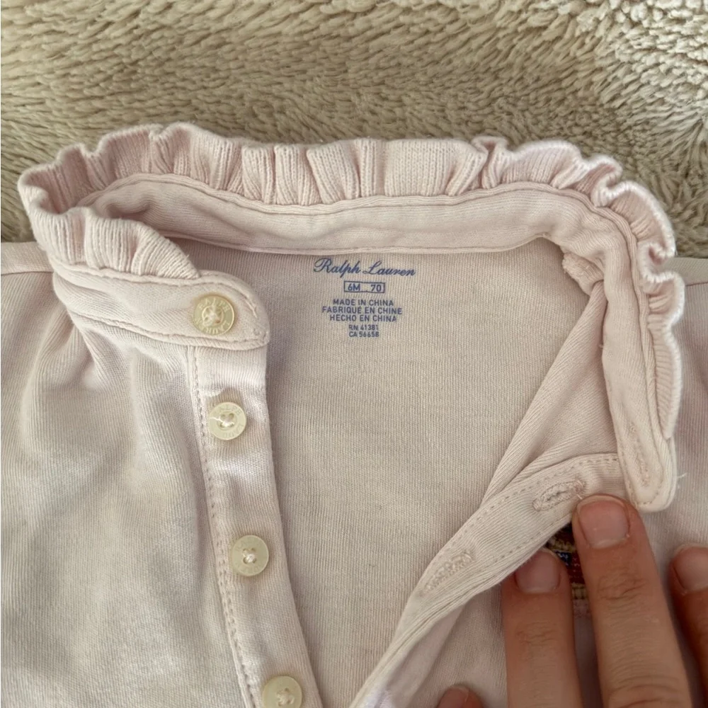 Ralph Lauren Pink Footie One Piece with Cozy Design
